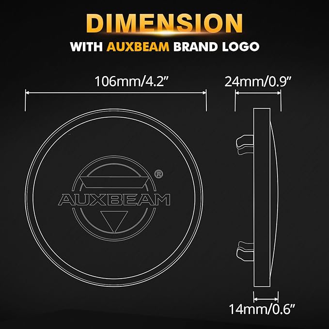 Auxbeam C4 Series 4 Inch Black Protective Light Covers, Round Offroad LED Pods - Image 5
