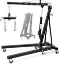 Engine Hoist with Lever, 2 Ton 4000 Lbs Heavy Duty Folding Cherry Picker Engine by GarveeTech