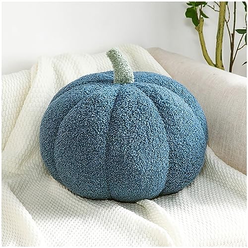 Dusty Blue Pumpkin Pillow for Bed Halloween Farmhouse Household Soft Pumpkin Throw Decoration Pillows Sofa Lumbar Cushion for Home Bedroom Living Room,11.02" by Eoieov