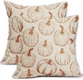 Fall Pillow Covers 24x24 Set of 2 Burnt Orange Pumpkin Harvest by Aytipun