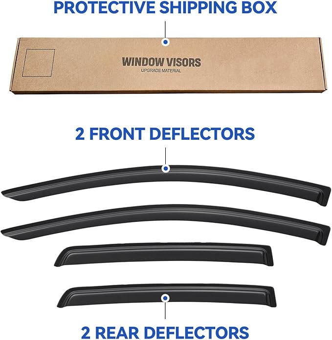 Window Visors Rain Guards for 2009-2014 Hyundai Genesis Sedan, Out-Channel - Image 5