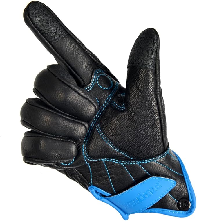Harssidanzar Women's Motorcycle Gloves, Leather Motorcycle Gloves, Motorbike - Image 3