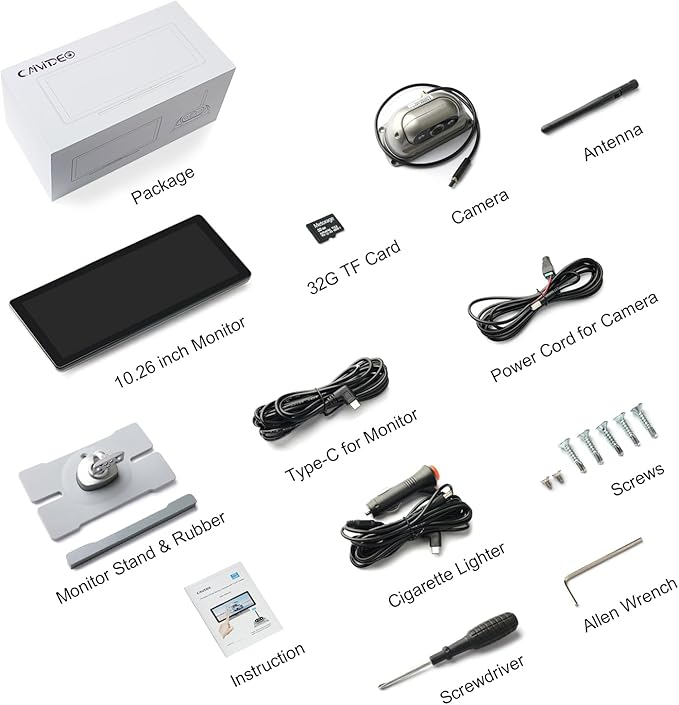2.5D Display Wireless reversing Camera System FHD 1080P 10.26-inch touchable - Image 8