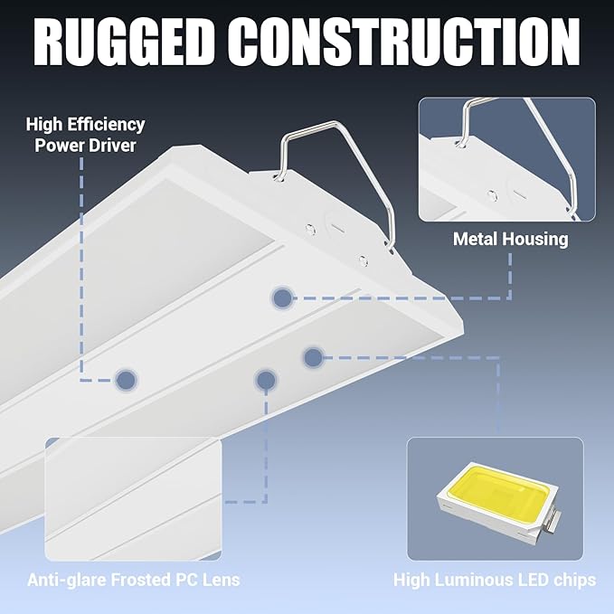 150W 2 Pack 2FT LED Linear High Bay Shop Light Fixture, Indoor Area Workshop - Image 5