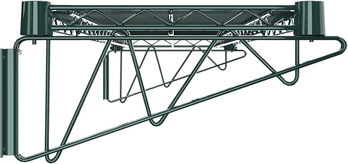 14" x 48" Green Epoxy Wire Wall Mount Shelf - Image 4