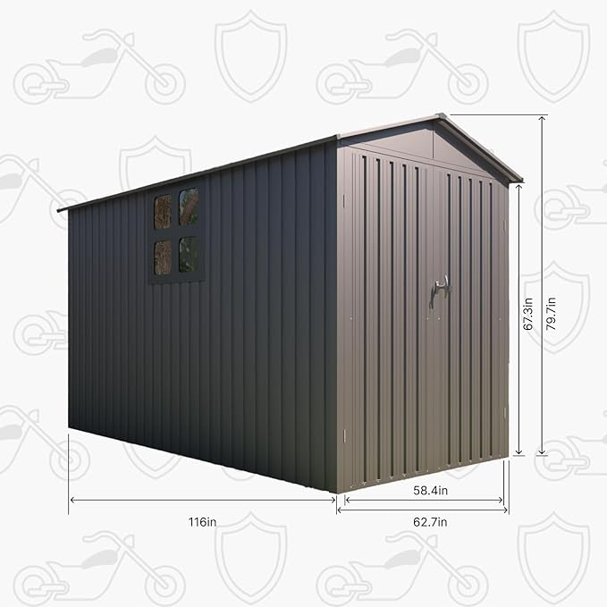5’ x 10’ Motorcycle Storage Sheds, Metal Shelter & Garage - Image 6