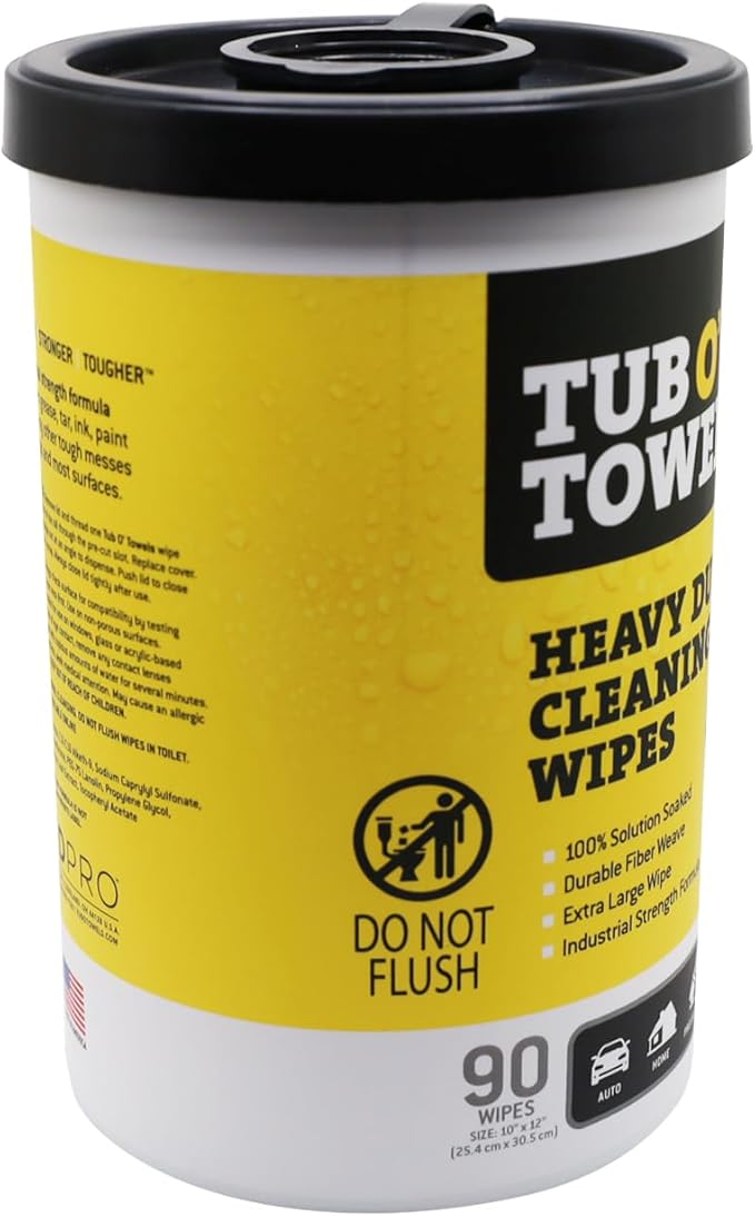 Tub O' Towels TW90 Heavy-Duty 10" x 12" Size Multi-Surface Cleaning Wipes - Image 2