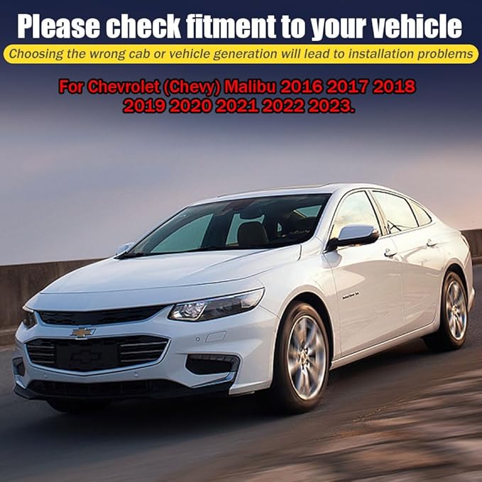 Rain Guards for Chevrolet Malibu 2016-2023, Tape-on Side Window Deflectors for - Image 6