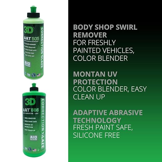 3D AAT 505 Correction Glaze - 8oz - Body Shop Swirl Remover - Image 2