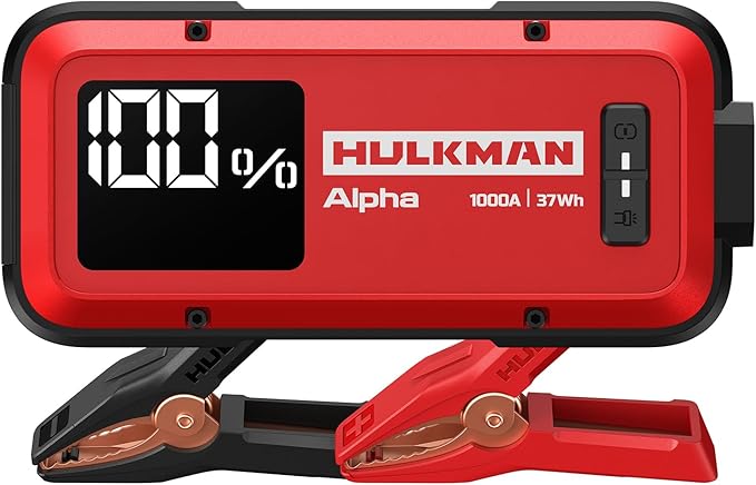 Hulkman Alpha, Ultra Red, 1000A 37Wh Battery Jumper Starter Portable, 12V by Hulkman