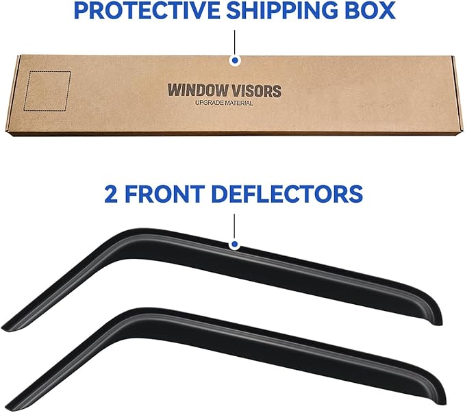 Window Visors Rain Guards for 2007-2018 Jeep Wrangler 2-Door, Out-Channel - Image 5