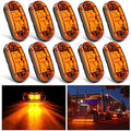Nilight 2.5" Oval Side Marker Light 10PCS Amber 2 Diode LED Fender Lights