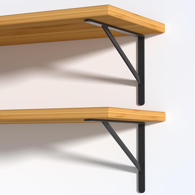4 Pack L18 x H 12" Black Heavy Duty Shelf Brackets - Image 2