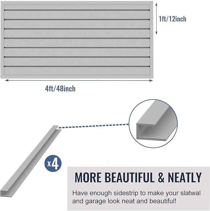 Slatwall Panel Garage Organizer PVC Slatwall Heavy Duty Wall Mounted Rack - Image 4