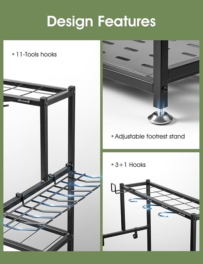 Garden Tool Organizer – Heavy-Duty Carbon Steel Storage Rack - Image 3