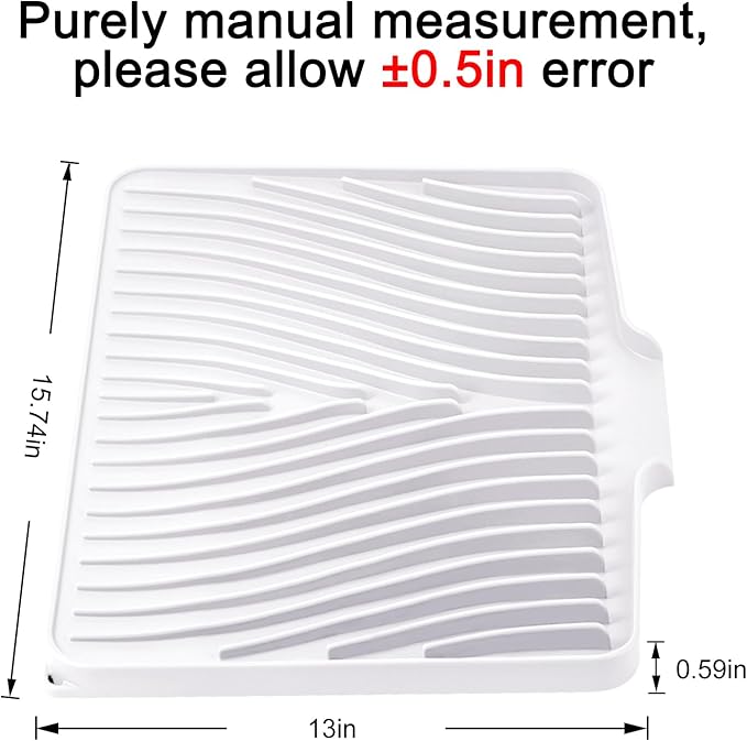 Silicone Dish Drying Mat for Kitchen Counter, Dish Drying Pad, Non-Slip Drain - Image 2