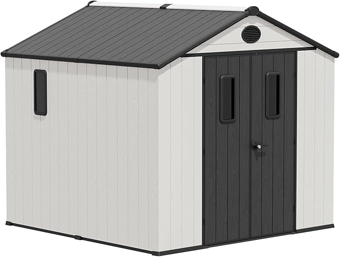 EAGLE PEAK 8x8 Resin Outdoor Storage Shed, Weatherproof Garden Shed - Image 9