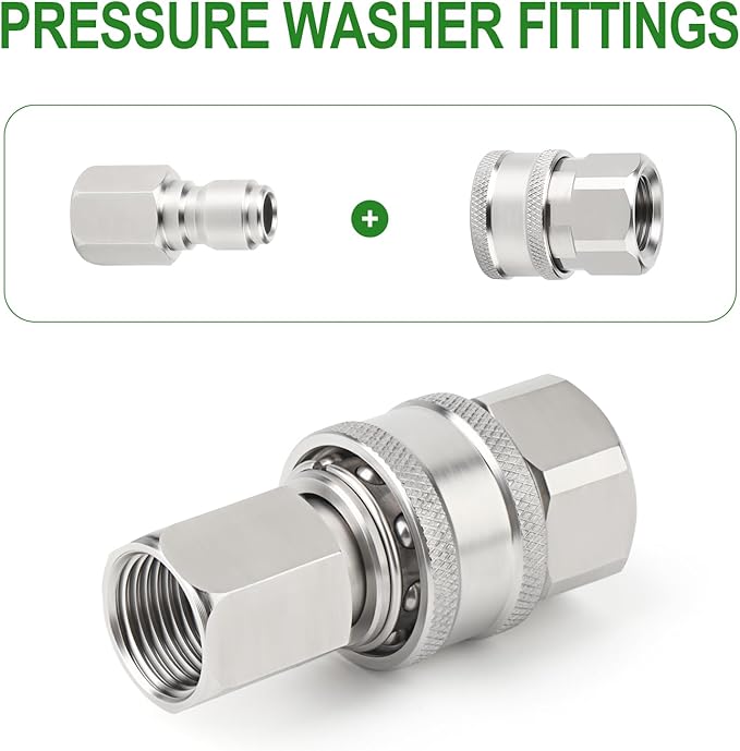 TAISHER 4PCS 304 Stainless Steel Pressure Washer Adapter Kit, Quick Connect - Image 5