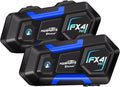Fodsports Motorcycle Bluetooth Intercom FX4 Pro 1200m Helmet Intercom, 4 Riders by FODSPORTS