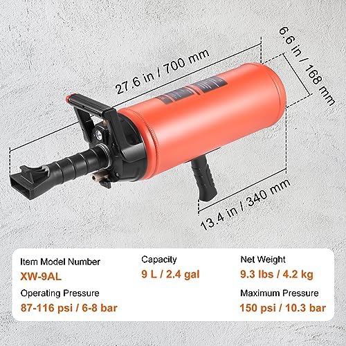 VEVOR Tire Seater, 2.4 Gal/9 L Air Tire Blaster, 150 PSI Handheld Portable Tire Inflator Tool, 87-116 PSI Operating Pressure for Tractor Truck ATV Car and Automobile Repair - Image 7