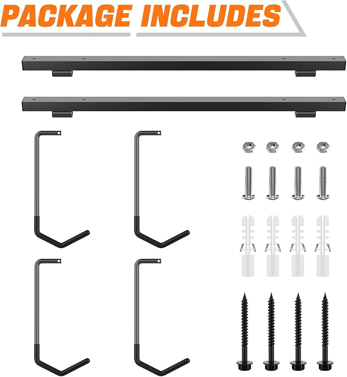 TORACK Overhead Bike Rack for Garage, Ceiling-Mounted Bicycle Storage Hooks for - Image 8