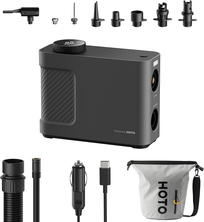 HOTO Air Pump Master, Portable Cordless Tire Inflator, Electric Air Pump by HOTOTools