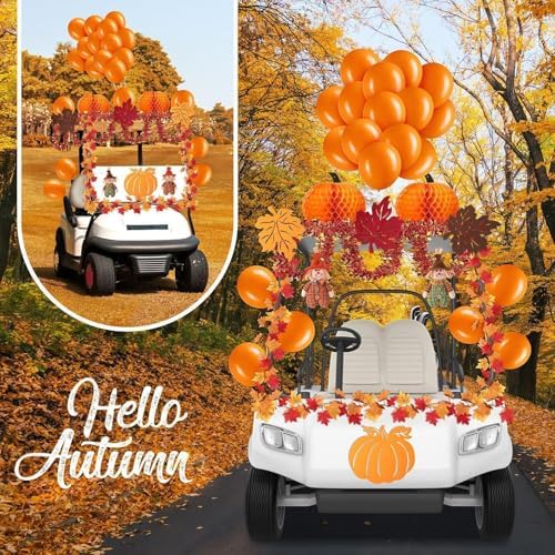 Suncalla 45 Pack Golf Cart Decorations Fall Party Set, Pumpkin Garland - Image 4