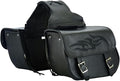 Dream Apparel Naked Cowhide Leather Motorcycle Saddle Bags Throw Over Saddlebags by DreamApparel