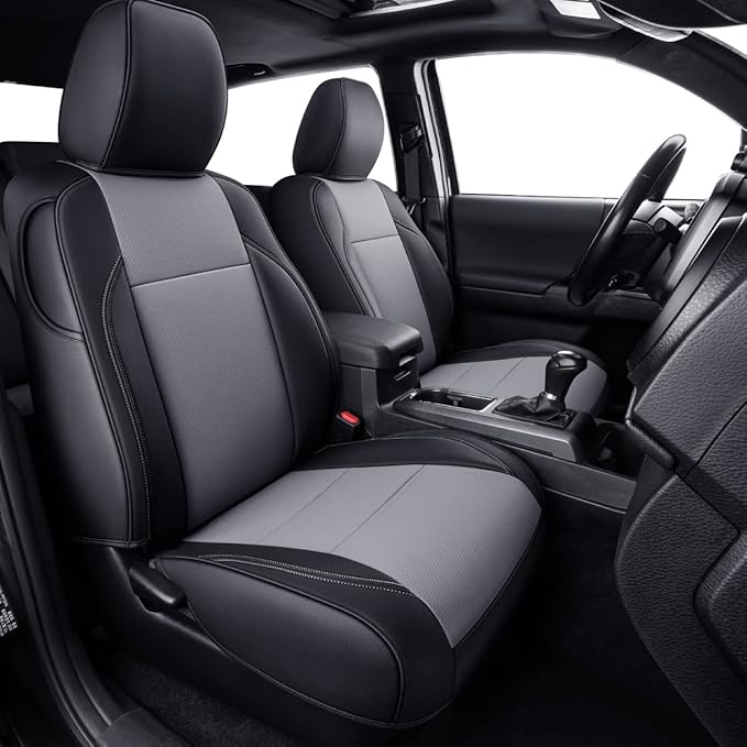LUCKYMAN CLUB 2 Front Tacoma Seat Covers Custom Fit 2016-2023 Tacoma Crew Cab by LUCKYMANCLUB