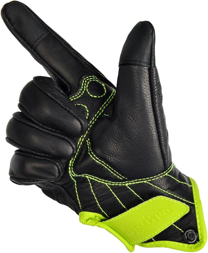 Harssidanzar Women's Motorcycle Gloves, Leather Motorcycle Gloves, Motorbike - Image 6