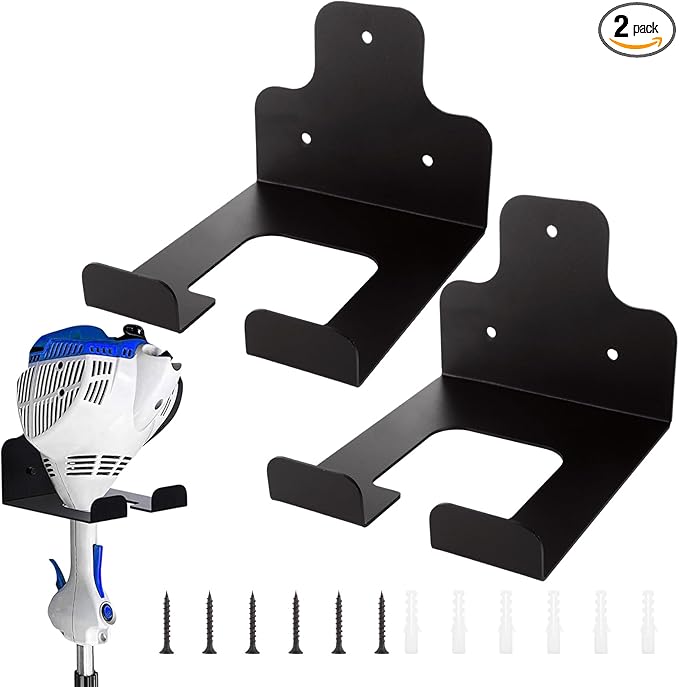 2 Pack Heavy Duty Weed Eater Hanger Wall Mount, Garage Organizer Trimmer Rack by LOLYSIC
