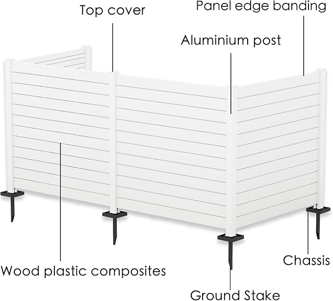 Kozyard 50" W x 48" H Outdoor Privacy Screens Aluminum Post, Air Conditioner - Image 5