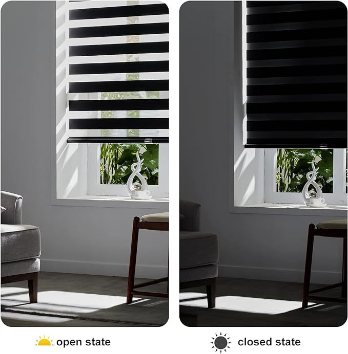 Persilux Cordless Zebra Blinds for Windows Free-Stop Roller Windows Shades Dual - Image 5