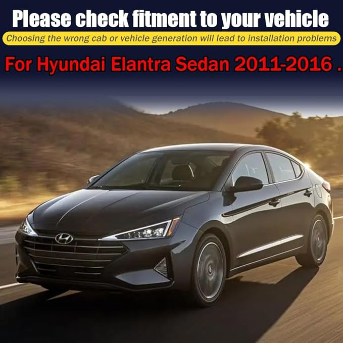 Rain Guards for Hyundai Elantra Sedan 2011-2016, Tape-on Side Window Deflectors - Image 6