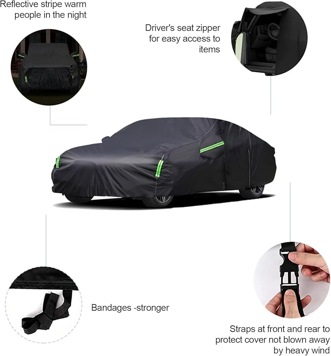 Car Cover Custom Fit for Honda Accord Sedan/Coupe，All Weather 210T Windproof - Image 2