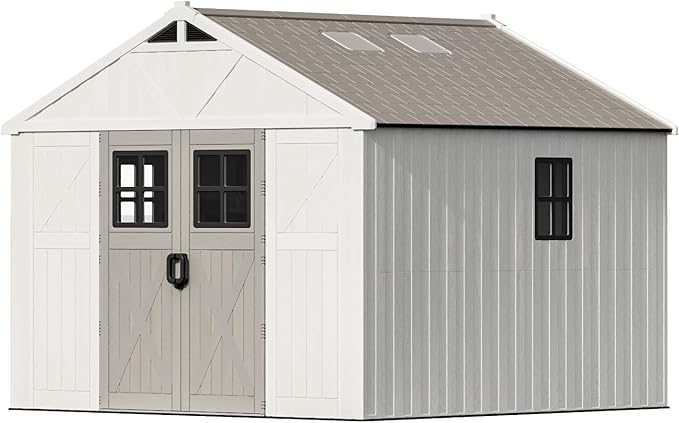 Patiowell 10x10 FT Outdoor Storage Shed, Plastic Shed - Image 9