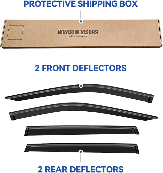 Window Visors Rain Guards for 2017-2025 Jeep Compass, Out-Channel Window Vent - Image 5