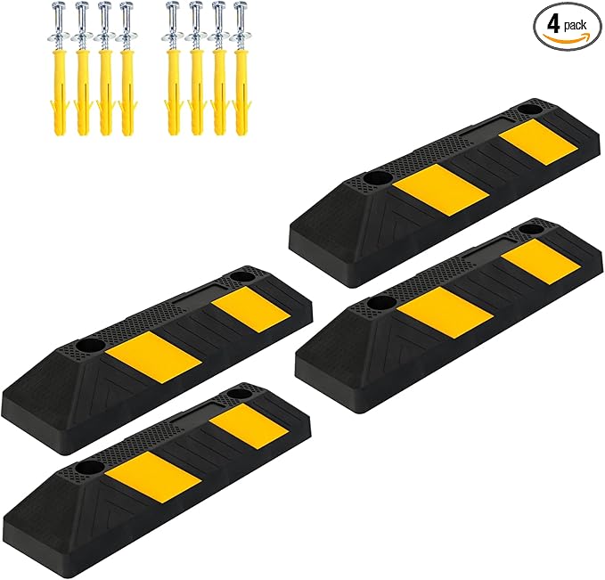 20" Rubber Parking Curb Stop, Car Stopper by YOURSAFETYOURPRIORITY