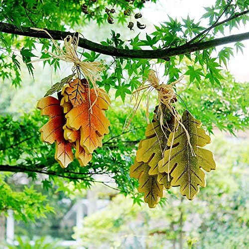 Wooden Fall Leaves Hanging Ornaments Door Hanger Wall Art Decor - Image 2