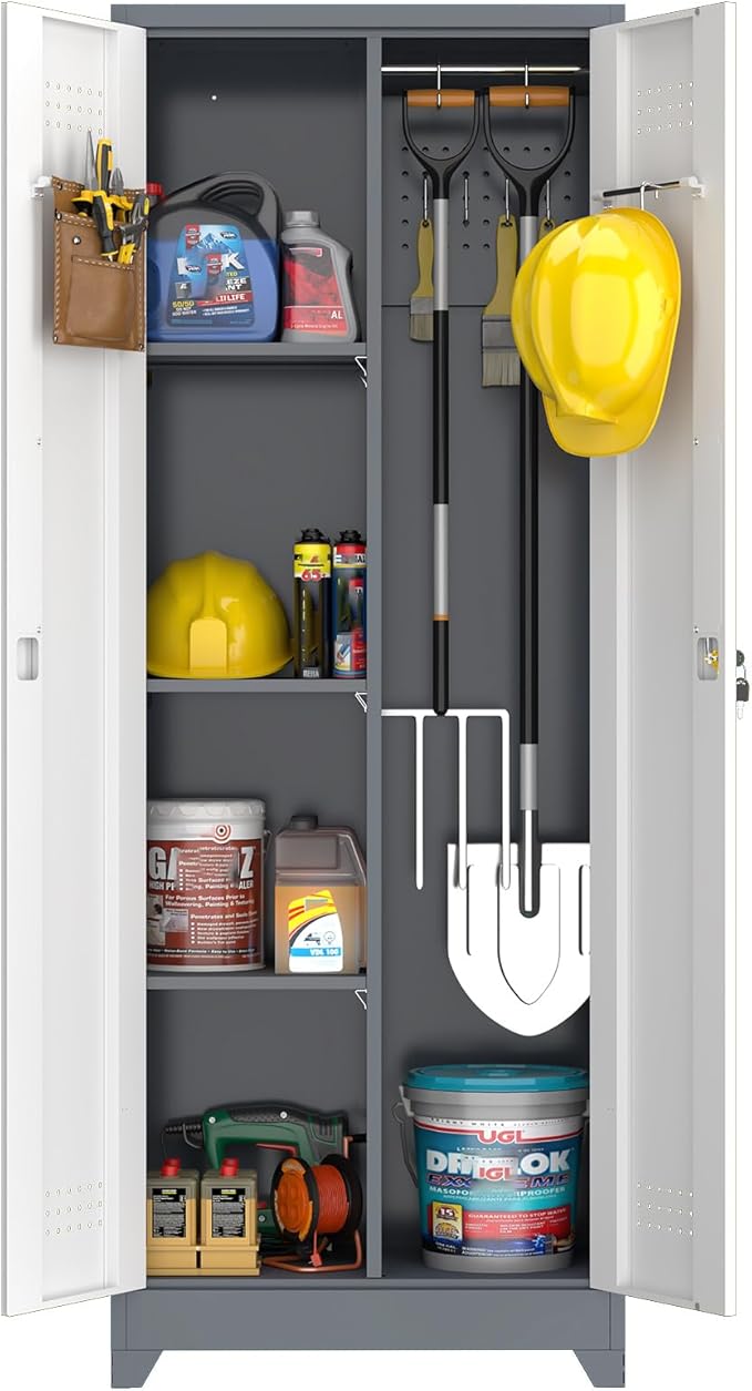 Metal Cabinets with Doors and Adjustable Shelves by GREATMEET