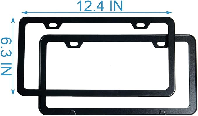 License Plate Frames, 2 Packs Front Rear Car Tags, Aluminum Alloy License Plate - Image 3