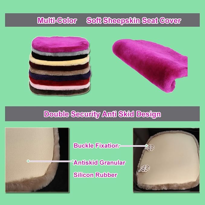 Fluffy Genuine Australia Sheepskin Car Seat Cover - Image 4