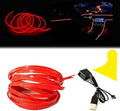 El Wire Red Interior Car LED Strip Lights, 2M Neon Wire USB 5V by Maxlaxer