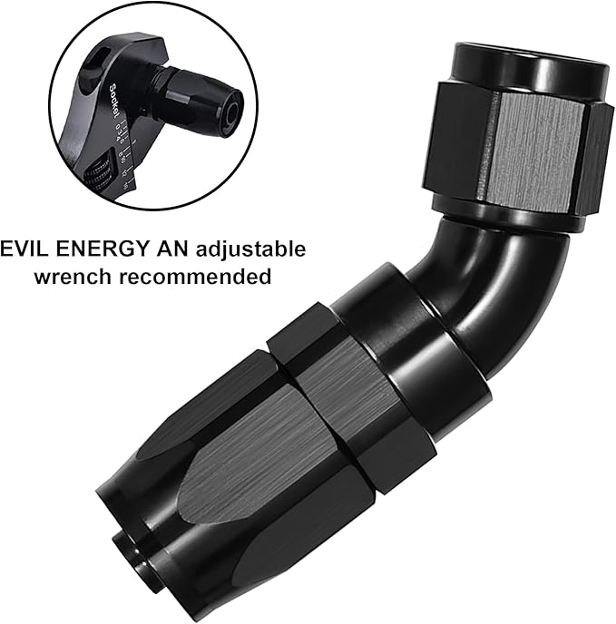EVIL ENERGY 12AN 45 Degree One Piece Full Flow Hose End Fitting Swivel - Image 4