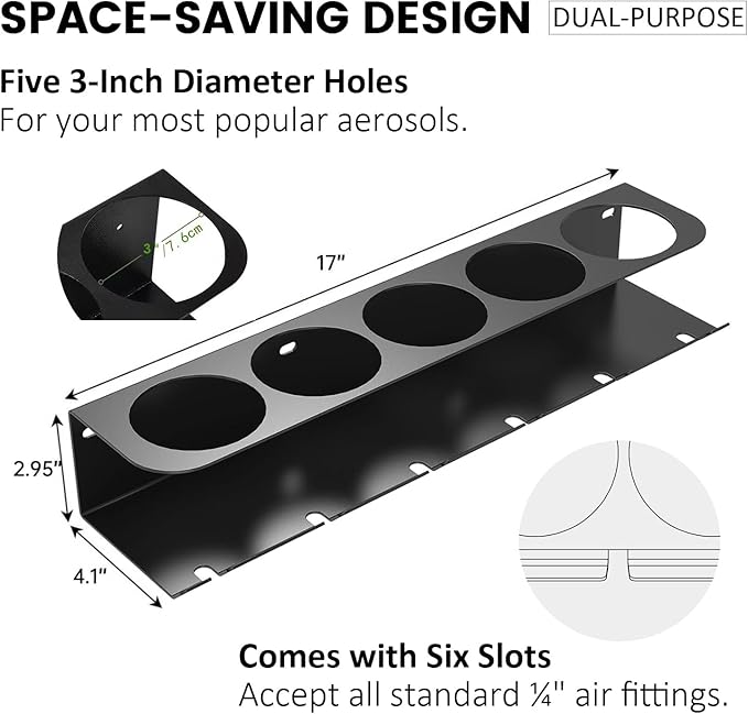 Spray Can Holder Rack Organizer, Pneumatic Tool Aerosol Rack Combo Paint Bottle - Image 2