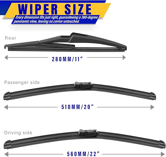3 wipers Replacement for 2015-2020 2021 2022 2023 jeep renegade, Windshield - Image 2