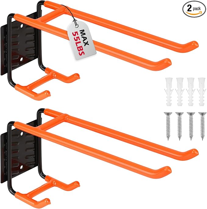 2-Piece 9.4" Heavy Duty Garage Hooks, Sturdy Utility Hooks Holds 55 LB Wall by SEDY