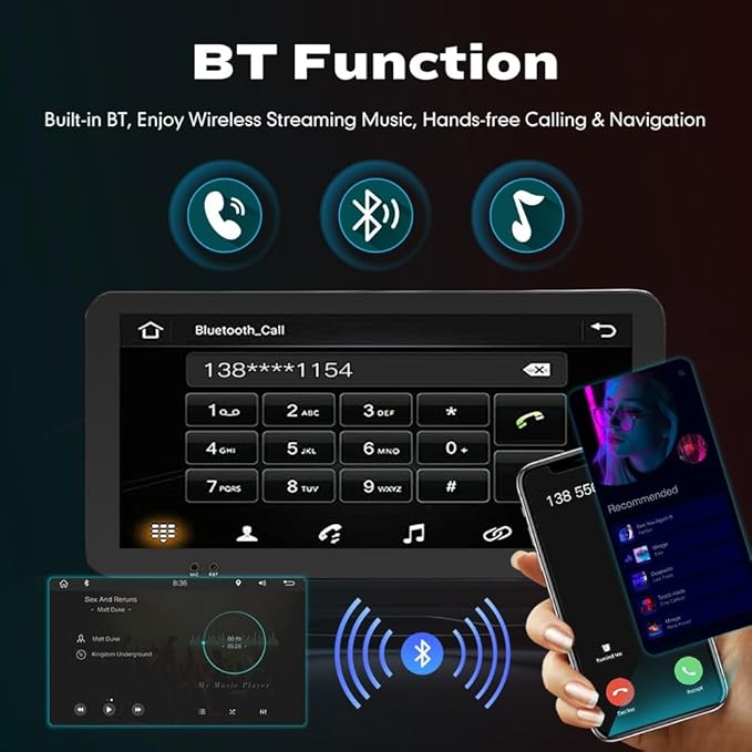 Kunfine Car CarPlay Android Auto Navigation Stereo GPS Radio Reverse Camera - Image 7