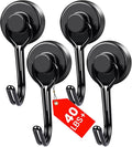 MIKEDE Magnetic Hooks 4 Pack, 40Lbs Heavy Duty Neodymium Magnet Hooks Black by MIKEDE