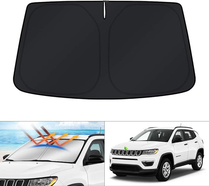 KUST Windshield Sun Shade for 2017-2024 Jeep Compass Accessories Window by KUST